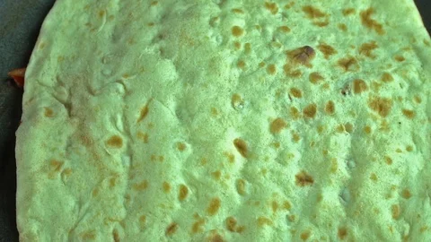 Slow motion Cooking red meat on pan.Turkish kebab cutting with fork. Stock-Footage 76421946