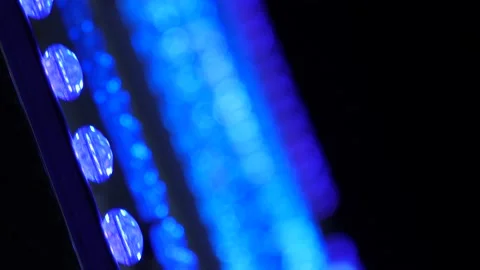 Slow Motion. Copy Space on Blurry Background. Neon Lights on Carousel Ferris Stock Footage 142850728