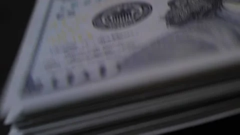 Slow motion of counting dollar bills over the table Stock Footage 160554666