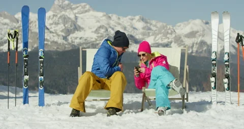 Slow Motion Of Couple Taking A Selfie Stock Footage 139760996
