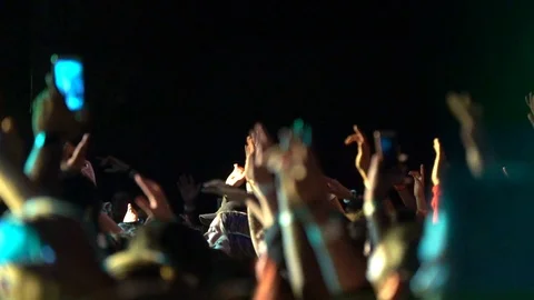 Slow motion Crowd at concert Video stock 89675055