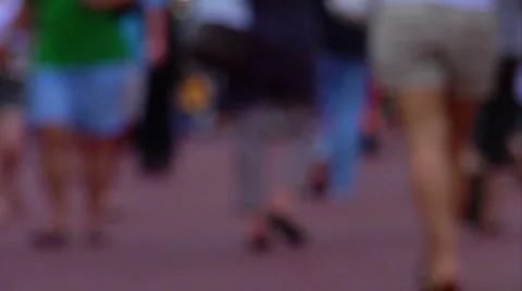 Slow Motion Crowd Walking Stock Footage 1065740