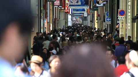 Slow motion of crowds around Dotonbori street Stock Footage 50895343