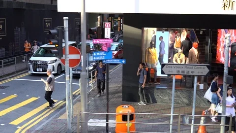 Slow motion of crowed people walking on the busy street Stock Footage 124986900