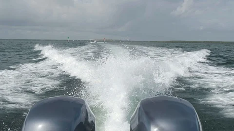 Slow Motion Cruising Boat Stock Footage 102240658