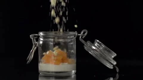 Slow motion crumb on fine dining dessert Stock Footage 68962941