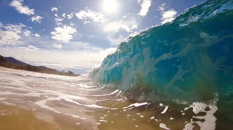 Slow Motion Crystal Clear Wave At A Tropical Beach Video stock 120671577