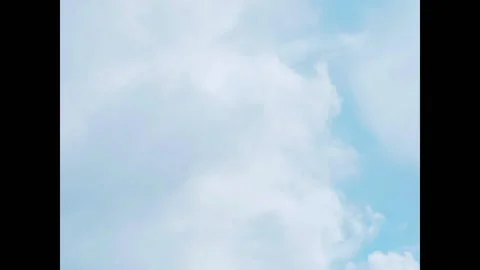 Slow motion cumulus clouds. Blue sky white clouds. Fluffy white clouds. Stock Footage 193743939