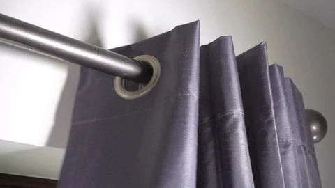 Slow motion - Curtain being closed. Stock Footage 113409094