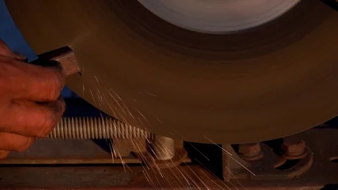 Slow motion cut iron by grinder in steel metal industry Stock Footage 82732209
