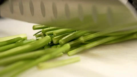 Slow motion of cutting celery 库存影片 341231525