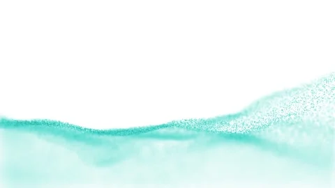Slow motion cyan waves isolated on white Stock Footage 228089774