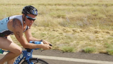 Slow motion of a cyclist Stock Footage 91722337