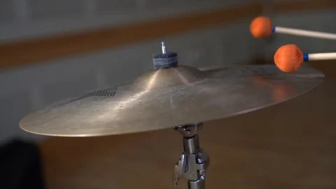 This is a slow motion cymbal roll with mallets. Stock Footage 102293750