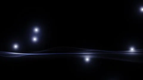 Slow motion dark blue waves with lights loop motion black background Stockbeeldmateriaal 346390544