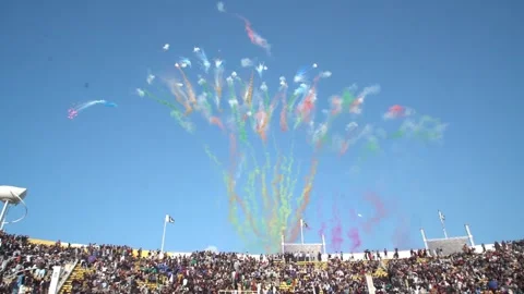 Slow Motion day time firework festival in Pakistan (3) Stock Footage 204708921