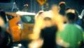 Slow motion defocused pedestrians anonymous people walking New York City NYC HD Footage
