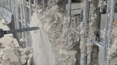 Slow Motion Demolition Hammer Breaking Concrete Stock Footage 340523311