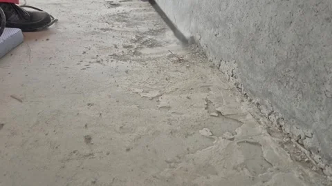 Slow Motion Demolition Hammer Cracking Concrete Floor Stock Footage 336631369