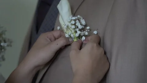 Slow Motion Detailed Shot of Pair of Wedding Rings with Bridal Essentials Stock Footage 341108486