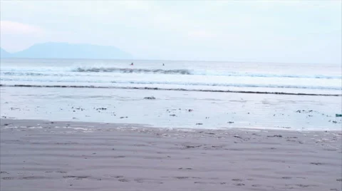 Slow motion of determined young woman jogging on beach. Stock Footage 59074809