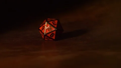 Slow Motion Dice Roll of a D20 with smoke. 4k Video stock 114157227