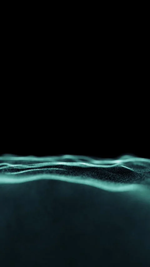 Slow motion digital blurred waves on black background Stock Footage 337658279