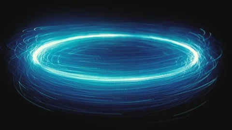 Slow Motion Digital Spinning Particles In Circle Stock Footage 346145557