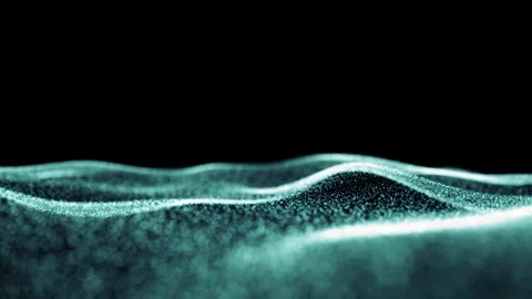 Slow motion digital waves particle background Stock Footage 320262888