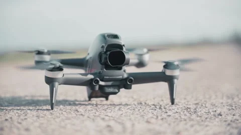 Slow-Motion of the DJI FPV while taking off Stock Footage 236008941