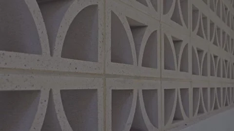 Slow Motion Dolly of Decorative Stone Wall in Outdoor Kitchen Entertainment Area Stock Footage 304092069