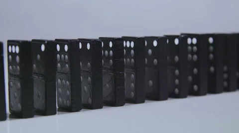 Slow motion domino effect Stock Footage 58761439