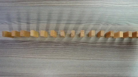 Slow motion domino effect strategy and planning Video stock 103992063