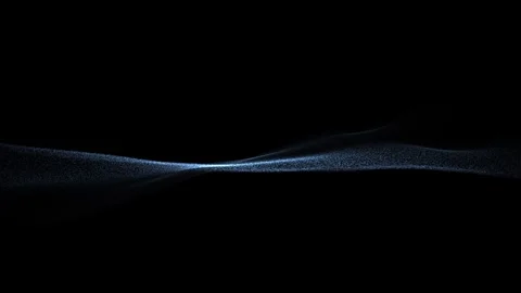 Slow motion dotted waves seamless loop on dark black background Stock Footage 340586606
