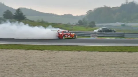 Slow motion Drifting car Stock Footage 49436485