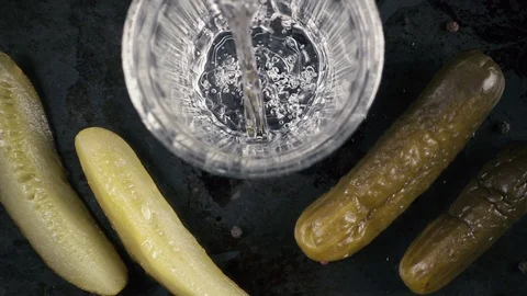 Slow motion drinking vodka according to Russian traditions Stock Footage 92853967