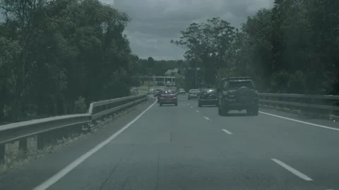 Slow Motion Driving on Highway Through Sunshine Coast Queensland Australia Stock Footage 341313206