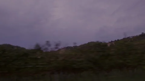 Slow motion driving shot through wild countryside and vineyards in car part-1 Stock Footage 345346265