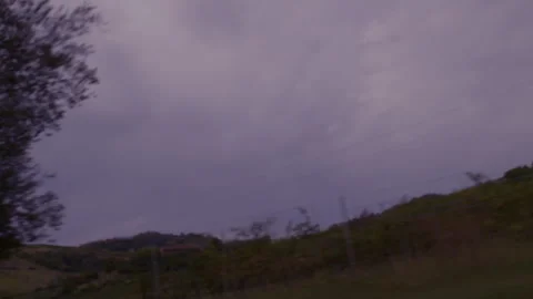 Slow motion driving through Oltrepò Pavese vineyards, car view.part-1 Stock Footage 345346241