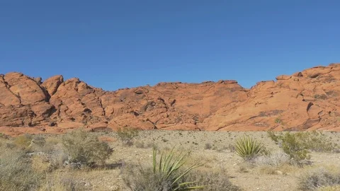 Slow Motion Driving through Red Rock Canyon Nevada Desert Video stock 119996368