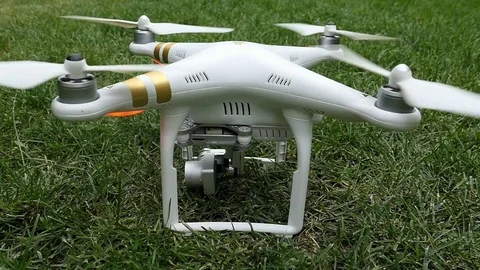 Slow Motion Drone Quadcopter Engines Stop Video stock 80533325
