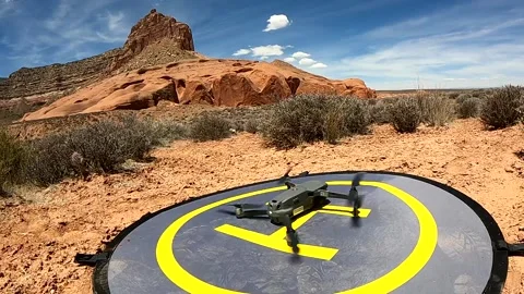 Slow motion drone take off Stock Footage 155134875