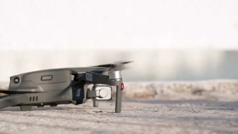 Slow motion of drone take off. Stock Footage 158319372
