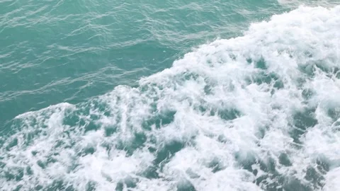 Slow motion drone video of aerial view of and ocean with waves Stock Footage 343479588