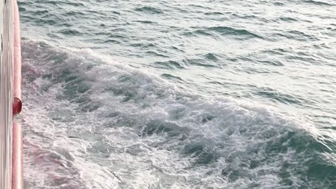 Slow motion drone video of aerial view of and ocean with waves Stock Footage 343480740