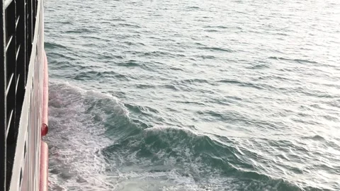 Slow motion drone video of aerial view of the ocean waves splashing Stock Footage 343480785