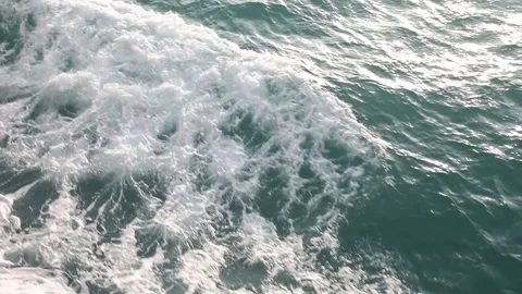 Slow motion drone video of aerial view of and ocean with waves Stock Footage 343480841