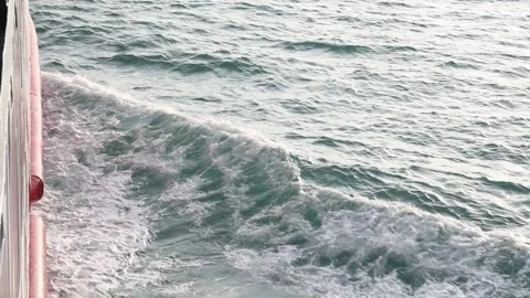 Slow motion drone video of aerial view of the ocean waves splashing Stock Footage 343820277