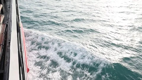 Slow motion drone video of aerial view of and ocean with waves Stock Footage 343820758