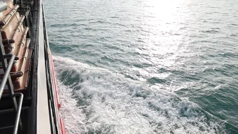 Slow motion drone video of aerial view of the ocean waves splashing Stock Footage 343832759